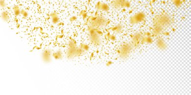 Flama ve konfeti. Altın gelin teli ve folyo ribbo