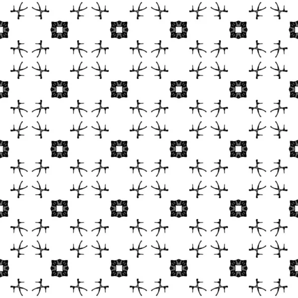 Schwarz-weißes geometrisches nahtloses Muster. Hand d — Stockfoto