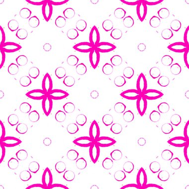 Pembe parlak daireler dikişsiz desen. Elle çizilmiş w