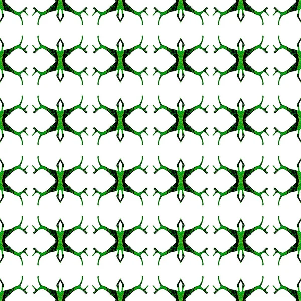 Patrón geométrico sin costura verde anaranjado. Dibujo manual —  Fotos de Stock