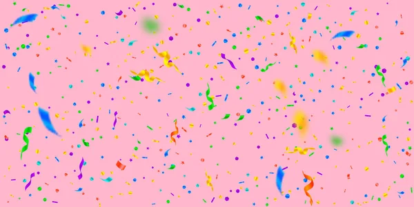 Streamers en confetti. Feestelijke klatergoud en floret ri — Stockvector