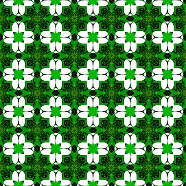 Turuncu yeşil geometrik Dikişsiz desen. El beraberlik