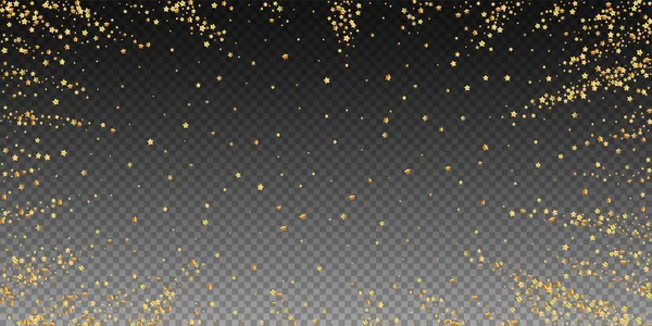 Χρυσά αστέρια πολυτελή αφρώδη κομφετί. Διασκορπισμένος — Διανυσματικό Αρχείο