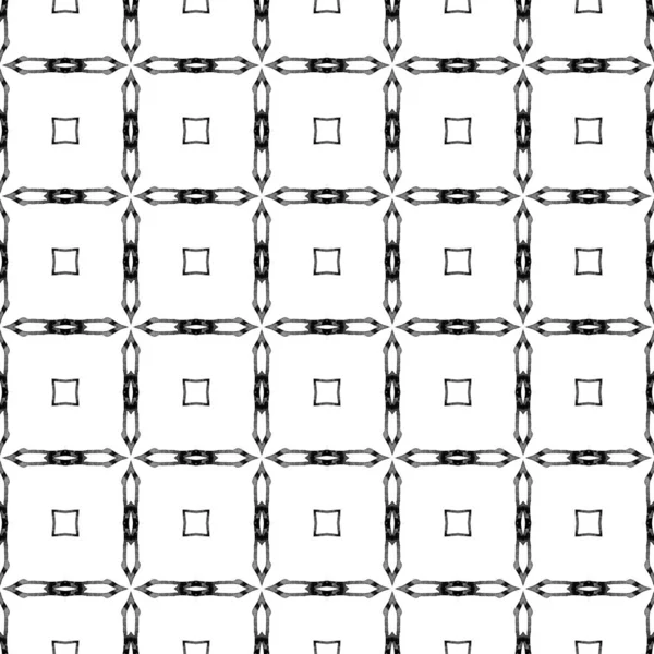 Black and white geometric seamless pattern. Hand d
