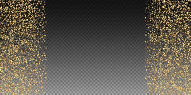 Altın yıldızlı, ışıl ışıl konfeti. Dağınık zm