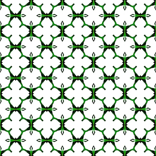 オレンジグリーンの幾何学的シームレスパターン。手描き — ストック写真