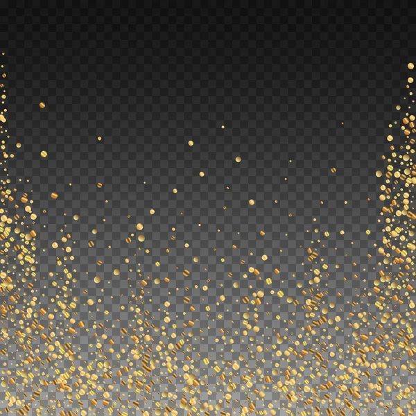 Gold confetti luxury sparkling confetti. Scattered — Stock Vector