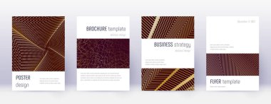 Minimalist broşür tasarım şablonu seti. Altın karın