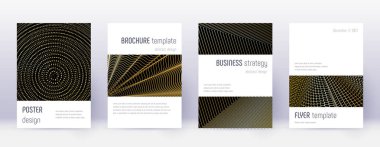 Minimalist broşür tasarım şablonu seti. Altın karın