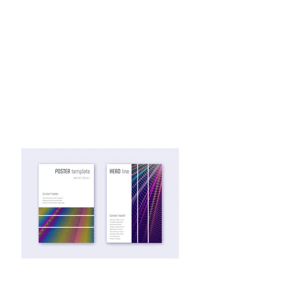 Conjunto de plantilla de diseño de cubierta geométrica. Abstenerse arco iris — Vector de stock