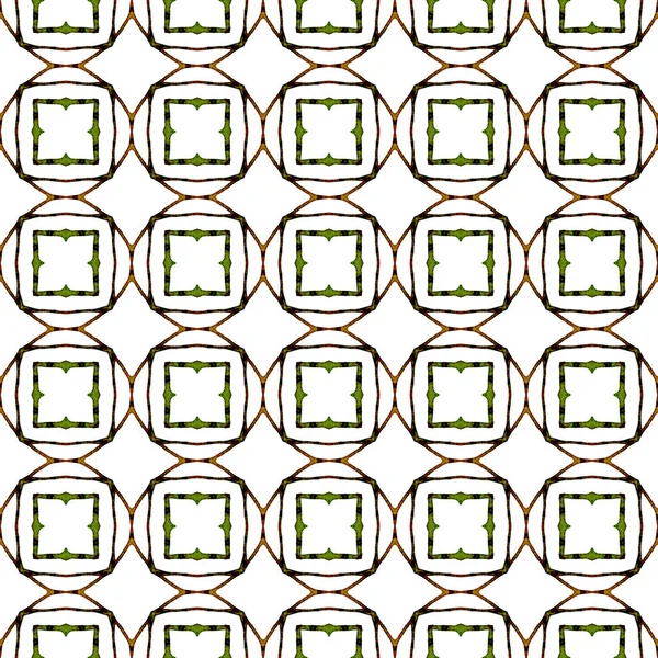 Patrón geométrico sin costura verde anaranjado. Dibujo manual —  Fotos de Stock