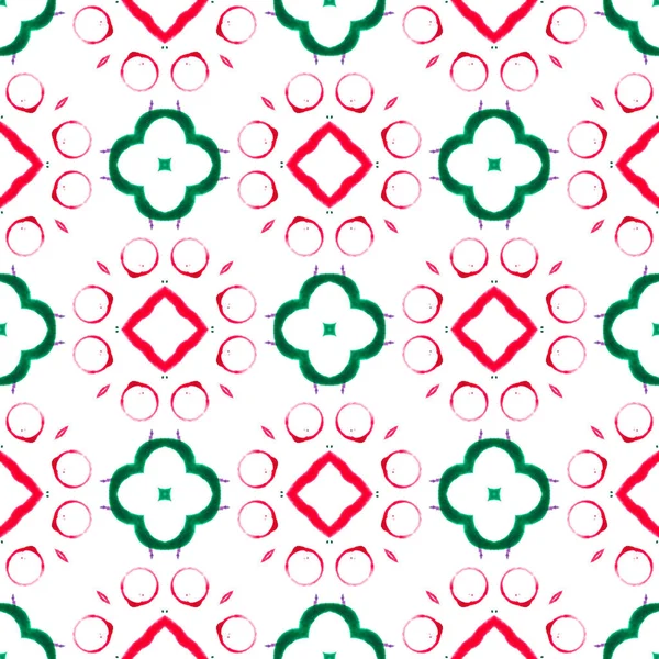 Röda gröna cirklar sömlösa mönster. Handritade Wat — Stockfoto