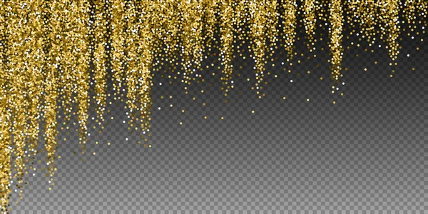 Confettis étincelants de luxe à paillettes rondes en or. Scat — Image vectorielle