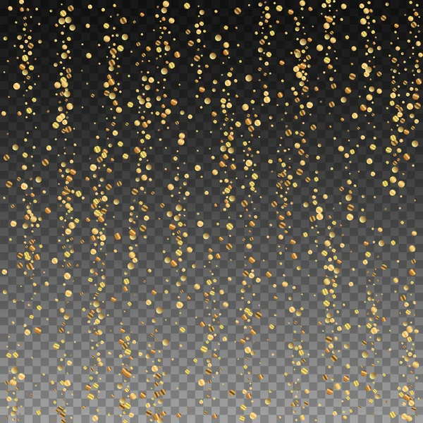 Confettis d'or confettis étincelants de luxe. Éparpillé — Image vectorielle