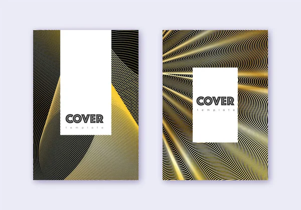 Set di modelli di design per cover Hipster. Oro astratto l — Vettoriale Stock