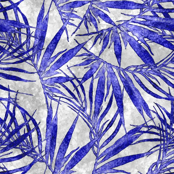 Tropical seamless pattern. Watercolor chaotic palm