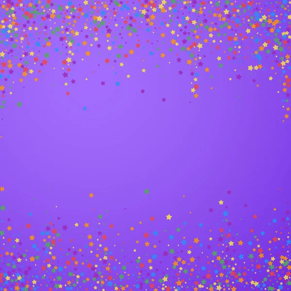Confeti festivo. Estrellas de celebración. Arco iris brigh — Vector de stock