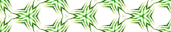Verde dibujado a mano Seamless Border Scroll. Geométrico — Foto de Stock