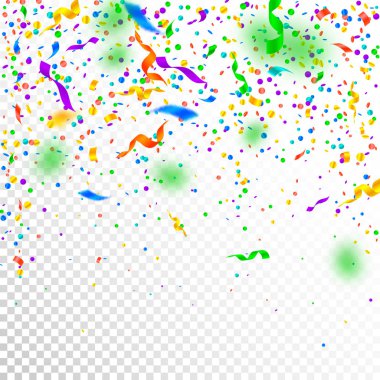 Flama ve konfeti. Renkli tinsel ve folyo r