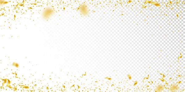 Streamers şi confetti. Tiglă de aur și panglică de folie — Vector de stoc