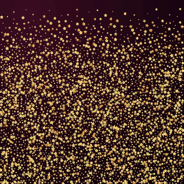 Altın yıldızlı, ışıl ışıl konfeti. Dağınık zm — Stok Vektör