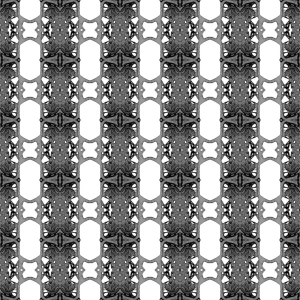 Fekete-fehér geometriai varrat nélküli mintázat. "D" kéz — Stock Fotó