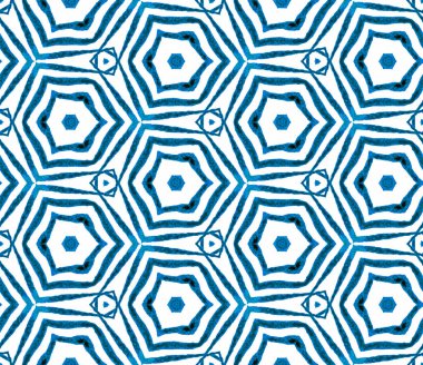 Mavi handdrawn sorunsuz desen. Elle çizilmiş waterc