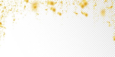 Flama ve konfeti. Altın gelin teli ve folyo ribbo