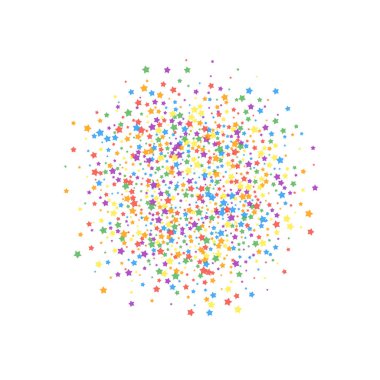 Şenlikli konfeti. Kutlama yıldızları. Gökkuşağı parlaklığı