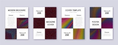 İş broşürü tasarım şablonu seti. Gökkuşağı kasları