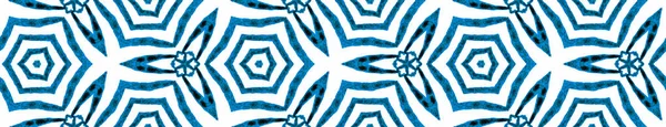 Rollo de frontera sin costuras dibujado a mano azul. Geométrico W — Foto de Stock