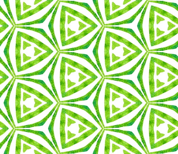 녹색 만화경 원활한 패턴입니다. 손으로 그린 wa — 스톡 사진