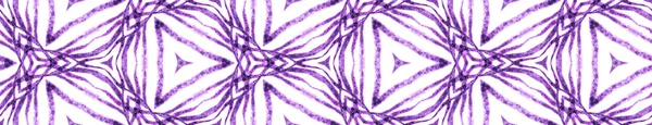 Purple tropical Seamless Border Scroll. Geometrik — Stok Foto