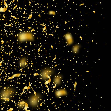 Flama ve konfeti. Altın gelin teli ve folyo ribbo