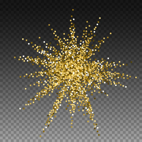 Confettis étincelants de luxe aux paillettes d'or. Éparpillé — Image vectorielle