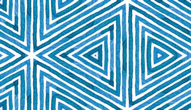 Mavi Geometrik Suluboya. Şirin Kusursuz Desen. 