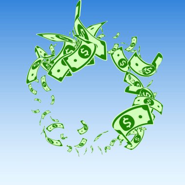 Amerikan dolarları düşüyor. Bozuk para faturaları 
