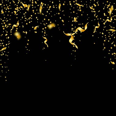 Flama ve konfeti. Altın gelin teli ve folyo ribbo