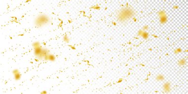 Flama ve konfeti. Altın gelin teli ve folyo ribbo