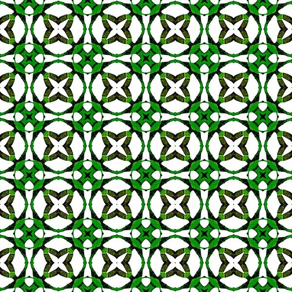 オレンジグリーンの幾何学的シームレスパターン。手描き — ストック写真