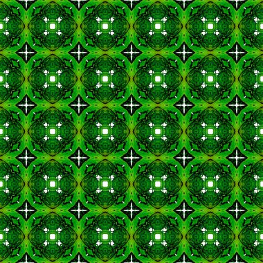 Turuncu yeşil geometrik Dikişsiz desen. El beraberlik