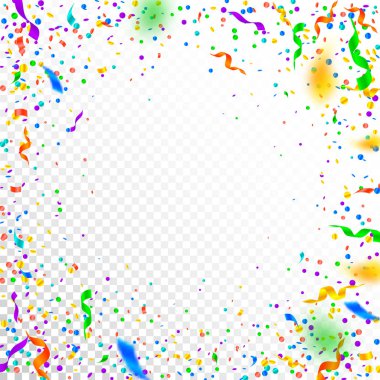 Flama ve konfeti. Renkli tinsel ve folyo r