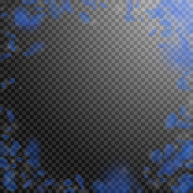 Koyu mavi çiçek yaprakları dökülüyor. Dramatik rom.