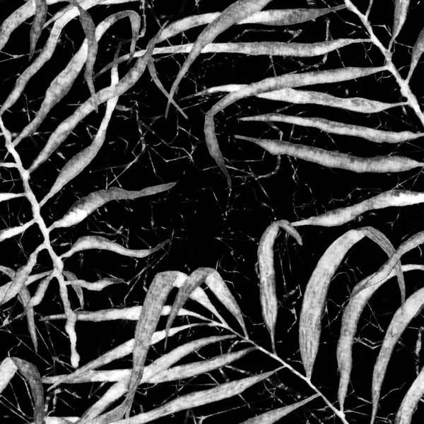 Tropische naadloze patroon. Aquarel wiegende palm — Stockfoto