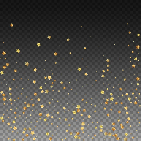 Estrellas de oro de lujo al azar confeti espumoso. Scatt. — Vector de stock