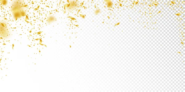 Flama ve konfeti. Altın gelin teli ve folyo ribbo — Stok Vektör