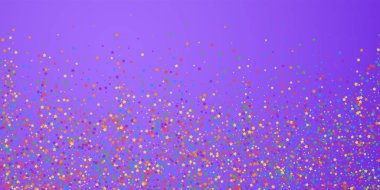 Şenlikli konfeti. Kutlama yıldızları. Gökkuşağı parlaklığı