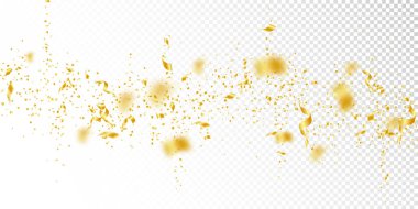 Flama ve konfeti. Altın gelin teli ve folyo ribbo