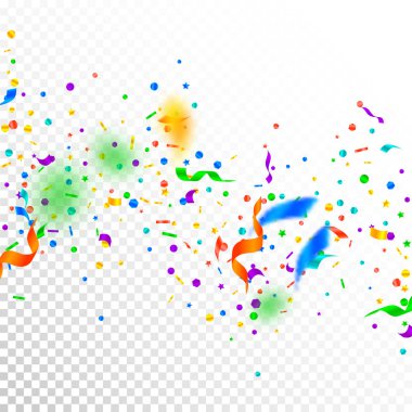 Flama ve konfeti. Festival tinsel ve ri folyo