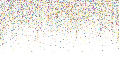Şenlikli konfeti. Kutlama yıldızları. Gökkuşağı parlaklığı